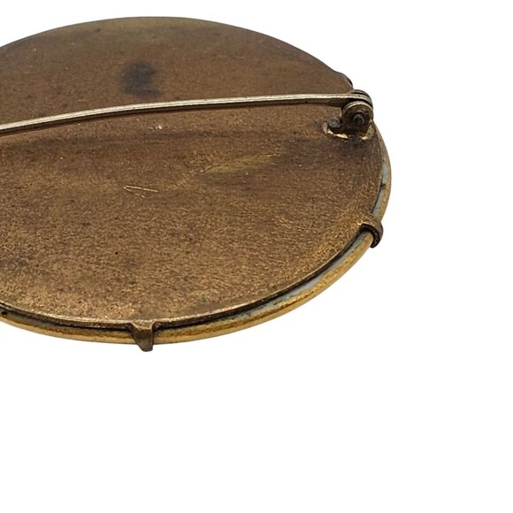 Antique Hand-Painted Porcelain Floral Brooch Victorian C-Clasp Pink Romantic Pin - Picture 9 of 13